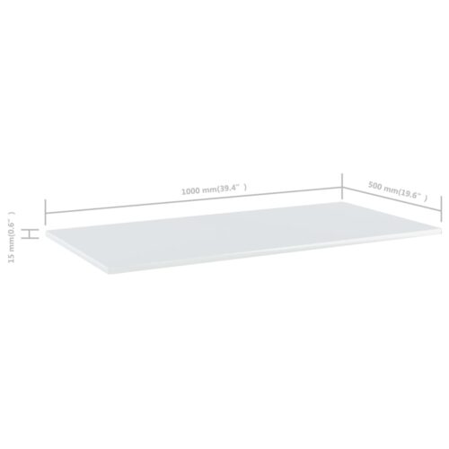 Bookshelf Boards 4pcs High Gloss White 100x50x1.5cm Engineered Wood - Image 5