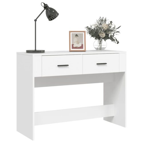 Wooden Console Table Hallway Entry Dressing Display Shelf Desk Drawers White - Image 4