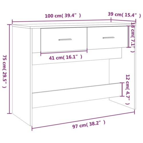 Wooden Console Table Hallway Entry Dressing Display Shelf Desk Drawers White - Image 10
