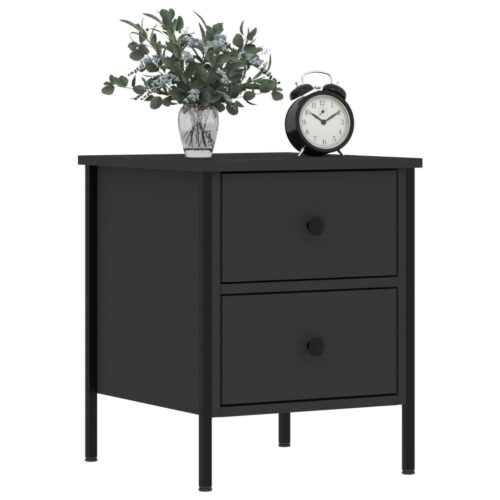 Bedside Cabinets 2pcs Black 40x42x50cm Engineered Wood - Image 3