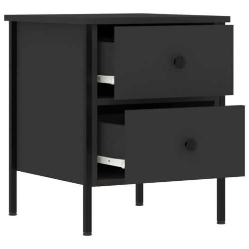 Bedside Cabinets 2pcs Black 40x42x50cm Engineered Wood - Image 7