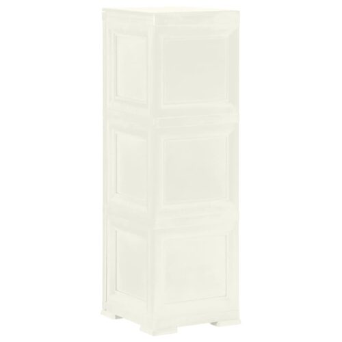 Plastic Cabinet 40x43x125cm Wood Design Vanilla Ice - Image 4