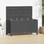 Garden Storage Box Grey 121x55x64cm Solid Wood Pine