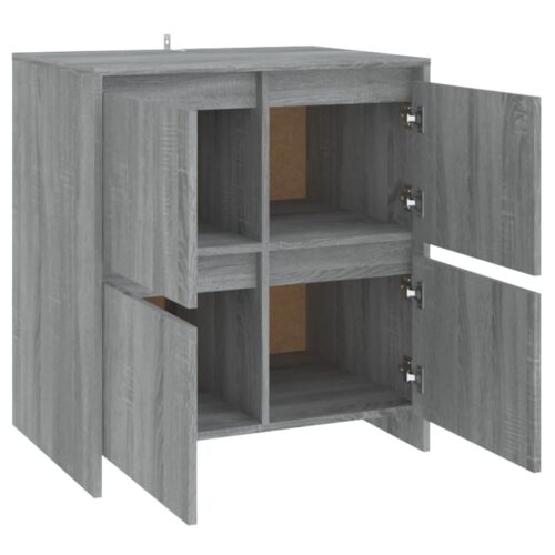 Wooden Sideboard Grey Kitchen Living Room Buffet Storage Cupboard Rack Cabinet - Image 5