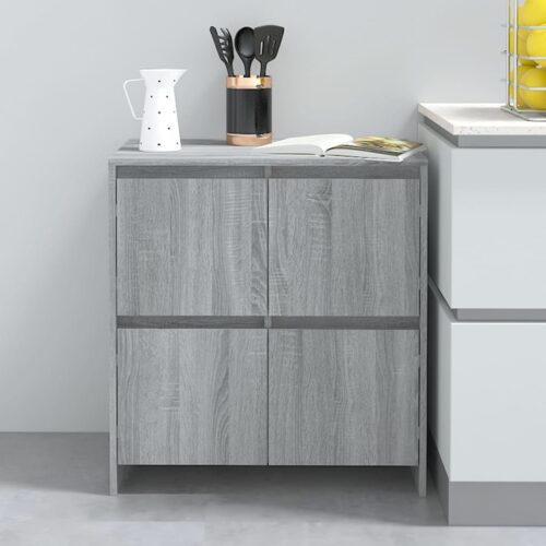 Wooden Sideboard Grey Kitchen Living Room Buffet Storage Cupboard Rack Cabinet - Image 12