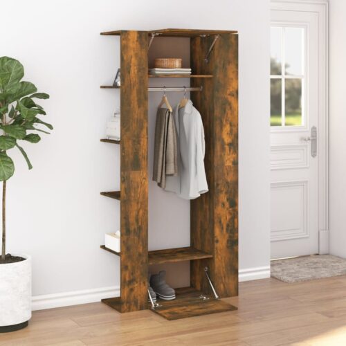 Hallway Cabinet Smoked Oak 97.5x37x99cm Engineered Wood - Image 3