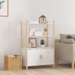 Highboard White 80x40x121cm Engineered Wood