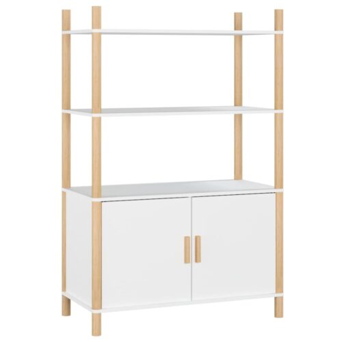 Highboard White 80x40x121cm Engineered Wood - Image 2
