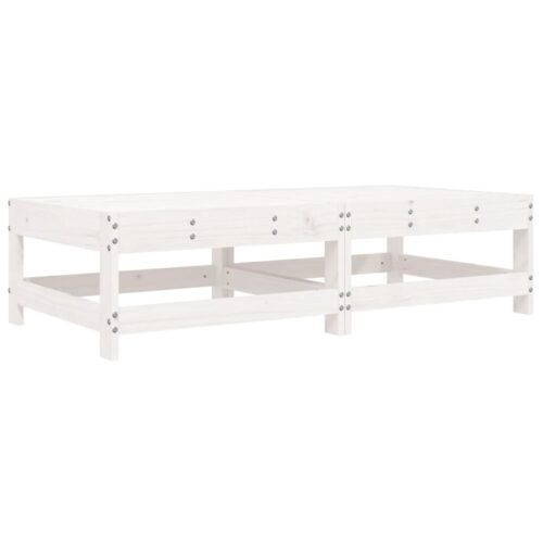 2pcs Outdoor Footstool Garden Patio Bench Ottoman Chair Seat White Pine Wood - Image 3