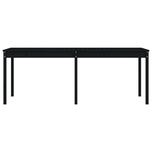 Garden Table Black 203.5x100x76cm Solid Wood Pine - Image 5