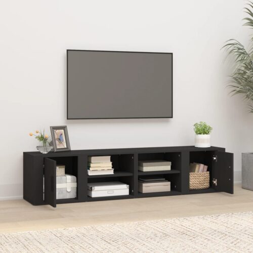 TV Cabinets 2pcs Black 80x31.5x36cm Engineered Wood - Image 3