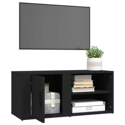 TV Cabinets 2pcs Black 80x31.5x36cm Engineered Wood - Image 5