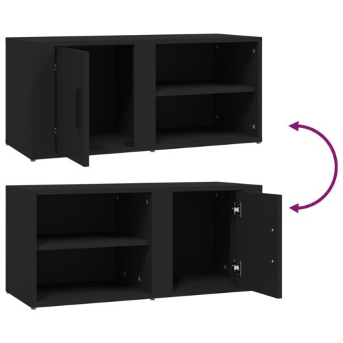 TV Cabinets 2pcs Black 80x31.5x36cm Engineered Wood - Image 9