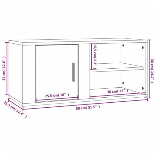 TV Cabinets 2pcs Black 80x31.5x36cm Engineered Wood - Image 11