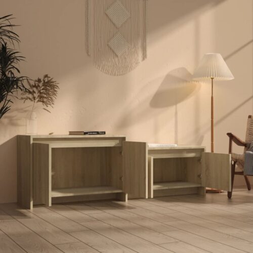 TV Cabinet Sonoma Oak 146.5x35x50cm Engineered Wood - Image 3