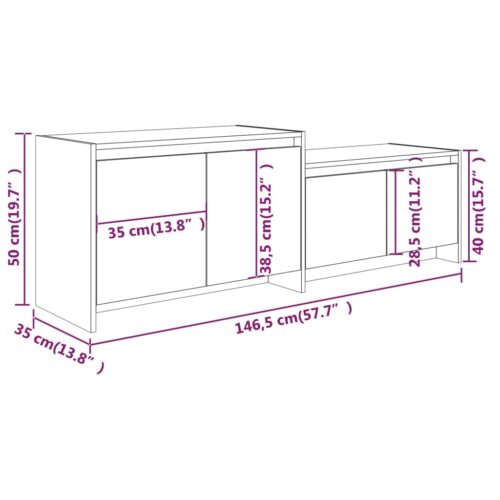 TV Cabinet Sonoma Oak 146.5x35x50cm Engineered Wood - Image 9