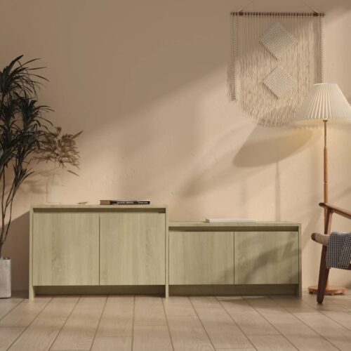 TV Cabinet Sonoma Oak 146.5x35x50cm Engineered Wood - Image 10