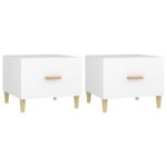 Coffee Tables 2pcs White 50x50x40cm Engineered Wood