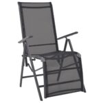 Outdoor Recliner Chair Garden Patio Balcony Sun Lounge Seat Aluminium Black