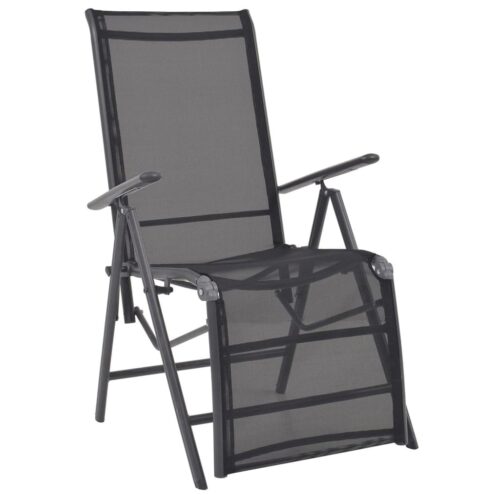 Outdoor Recliner Chair Garden Patio Balcony Sun Lounge Seat Aluminium Black