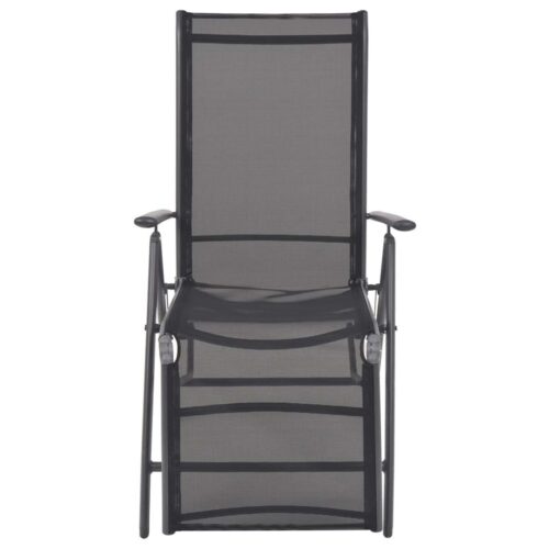 Outdoor Recliner Chair Garden Patio Balcony Sun Lounge Seat Aluminium Black - Image 3