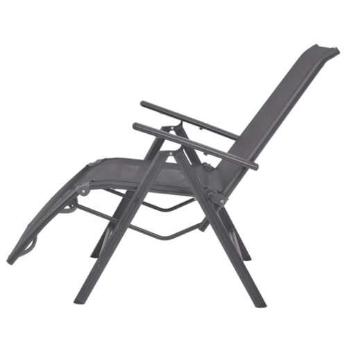 Outdoor Recliner Chair Garden Patio Balcony Sun Lounge Seat Aluminium Black - Image 5