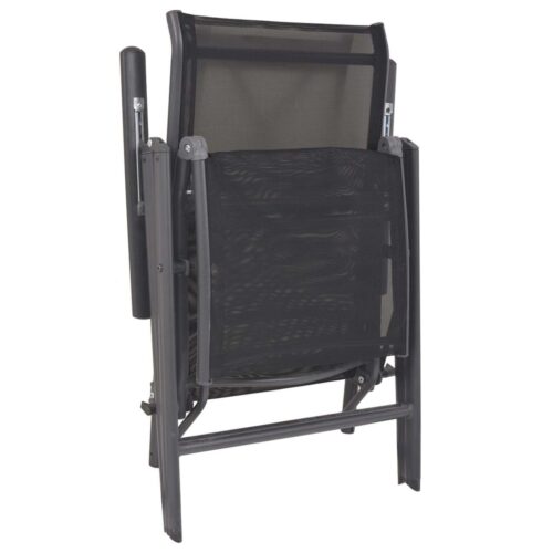 Outdoor Recliner Chair Garden Patio Balcony Sun Lounge Seat Aluminium Black - Image 6