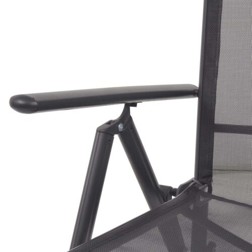 Outdoor Recliner Chair Garden Patio Balcony Sun Lounge Seat Aluminium Black - Image 8