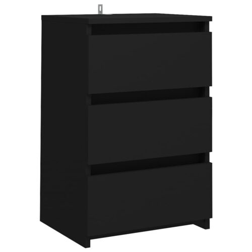Bed Cabinets 2pcs Black 40x35x62.5cm Engineered Wood - Image 3