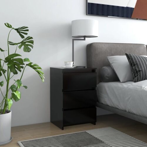Bed Cabinets 2pcs Black 40x35x62.5cm Engineered Wood - Image 10