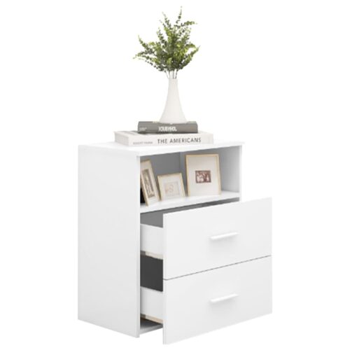 Bed Cabinets 2pcs White 50x32x60cm - Image 4