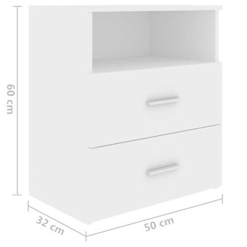 Bed Cabinets 2pcs White 50x32x60cm - Image 9