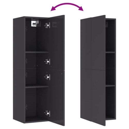 TV Cabinets 2pcs High Gloss Grey 30.5x30x110cm Engineered Wood - Image 7