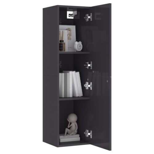 TV Cabinets 2pcs High Gloss Grey 30.5x30x110cm Engineered Wood - Image 9