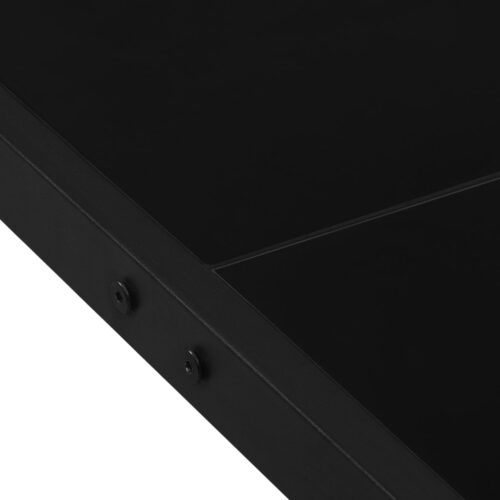 Garden Table 130x130x72cm Black Steel Glass - Image 4