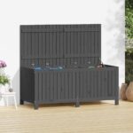 Garden Storage Box Grey 147x68x64cm Solid Wood Pine