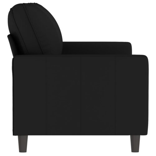 2-Seater Sofa Living Room Lounge Couch Futon Chair Velvet Fabric Black 140cm - Image 4