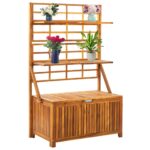 Storage Box with Trellis 99x55x160cm Solid Acacia Wood