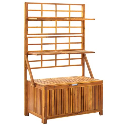 Storage Box with Trellis 99x55x160cm Solid Acacia Wood - Image 2