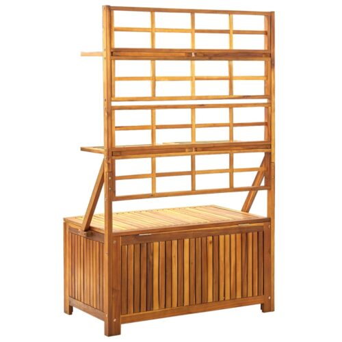 Storage Box with Trellis 99x55x160cm Solid Acacia Wood - Image 5
