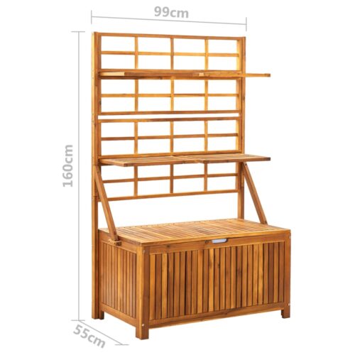 Storage Box with Trellis 99x55x160cm Solid Acacia Wood - Image 9