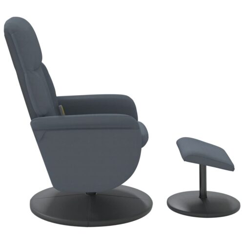 Massage Recliner Chair with Footstool Dark Grey Velvet - Image 5
