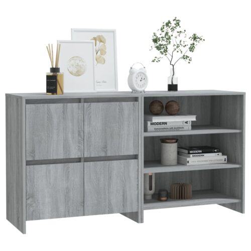 2-Piece Sideboard Grey Sonoma Engineered Wood - Image 5