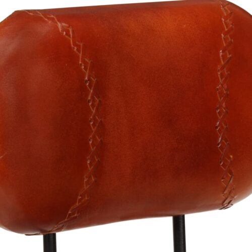 Bar Stools 2pcs Black Brown Real Goat Leather - Image 6