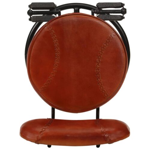 Bar Stools 2pcs Black Brown Real Goat Leather - Image 8