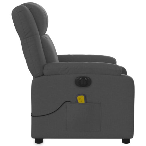 Electric Massage Recliner Chair Dark Grey Fabric - Image 9
