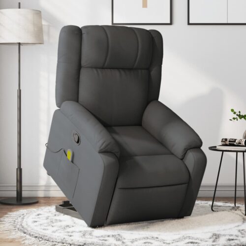 Stand up Massage Recliner Chair Dark Grey Fabric - Image 12