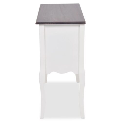 Console Cabinet 6 Drawers Brown White Wood - Image 5
