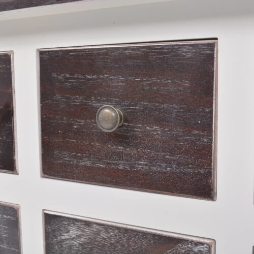 Console Cabinet 6 Drawers Brown White Wood - Image 6