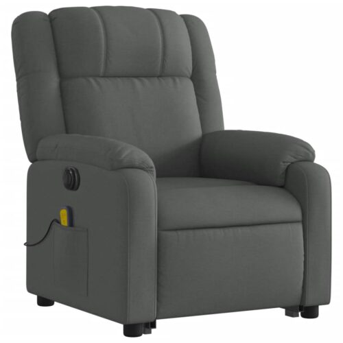 Electric Stand up Massage Recliner Chair Dark Grey Fabric - Image 3